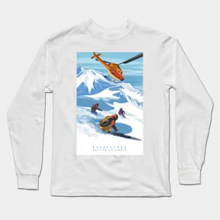 RETRO HELISKI REVELSTOKE SKI POSTER Long Sleeve T-Shirt